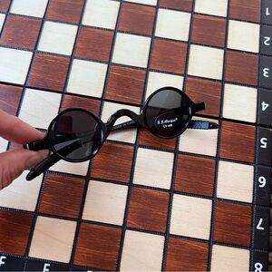 ASOS AJ Morgan avant garde cyberpunk little black round lens sun glasses